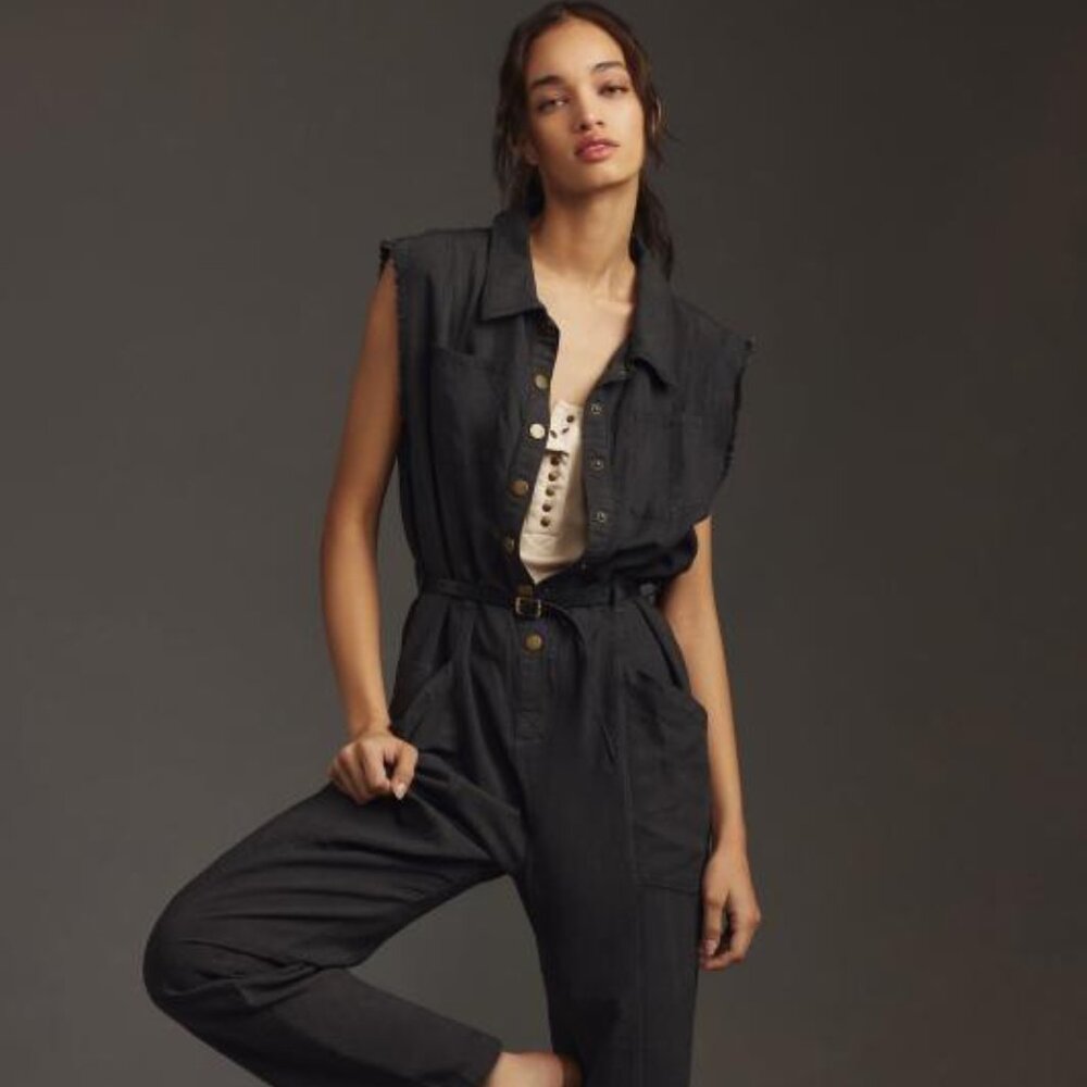 Anthropologie Pilcro Sleeveless Mechanic Romper, Size Medium